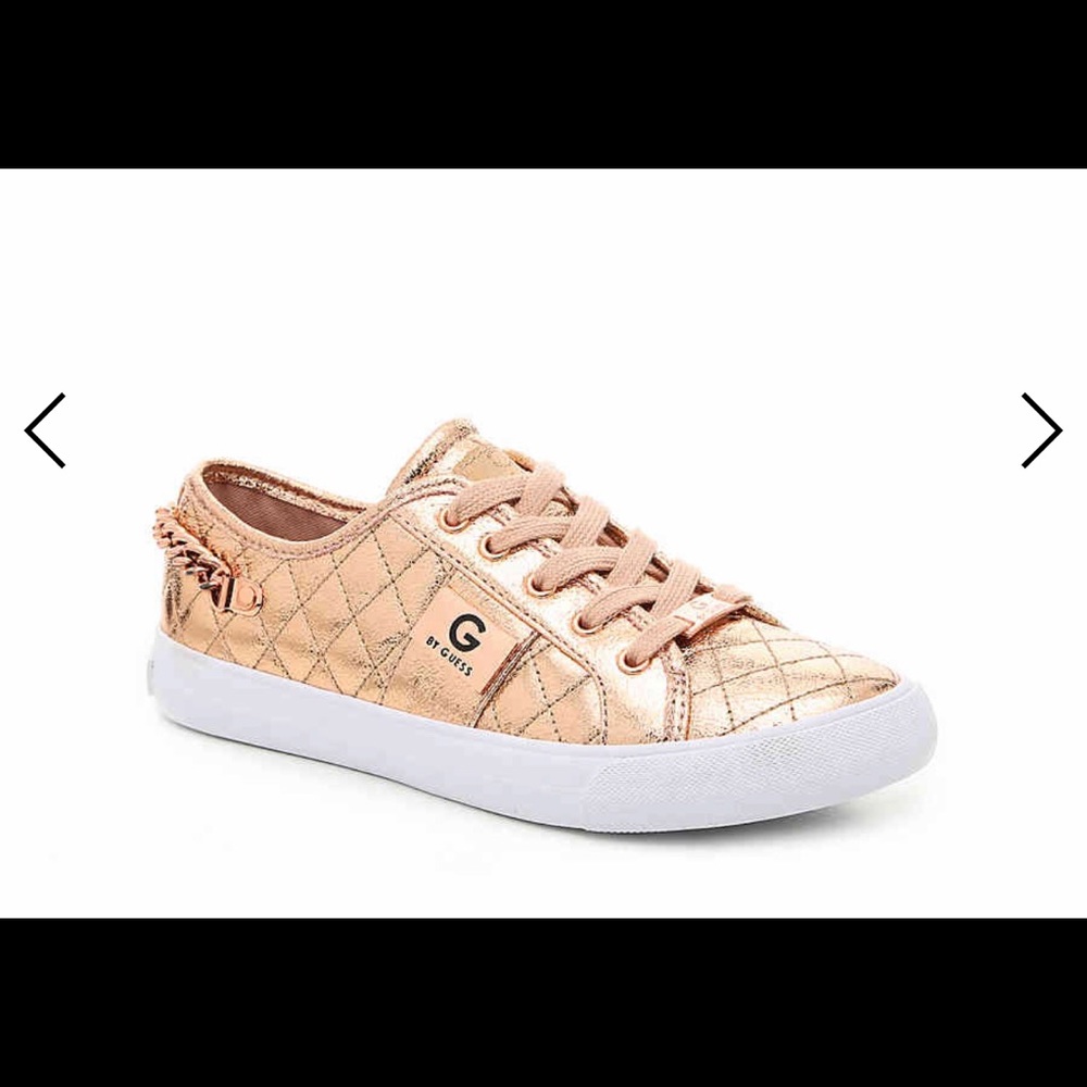 Women’s rose gold guess shoes